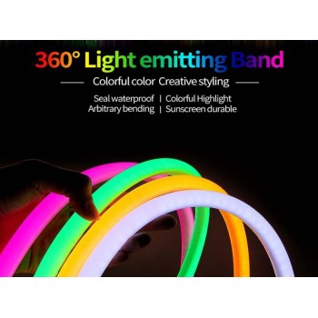 Гибкий неон 220V SMD 2835/120 (IP67) Red (круглый)